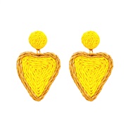 ( yellow)UR fashion Bohemian style earrings handmade weave Peach heart earring woman