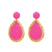 ( rose Red)UR fashion Bohemian style earrings handmade weave drop earring woman