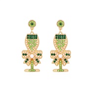 ( green)UR creative personality woman butterfly Alloy diamond ear stud fashion occidental styleearrings