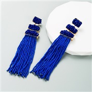 ( blue)same style occidental style exaggerating earrings woman trend Bohemian style beads earring long style temperamen
