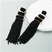 ( black)same style occidental style exaggerating earrings woman trend Bohemian style beads earring long style temperame