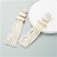 ( white)same style occidental style exaggerating earrings woman trend Bohemian style beads earring long style temperame