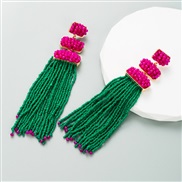 ( green)same style occidental style exaggerating earrings woman trend Bohemian style beads earring long style temperame