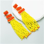 ( yellow)same style occidental style exaggerating earrings woman trend Bohemian style beads earring long style temperam