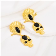 ( black)occidental style retro wind exaggerating earrings trend personality head earring medium temperament Earring new