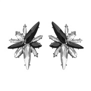 (black and white)  fashion brief Irregular Rhinestone earrings  personality wind fully-jewelled ear stud
