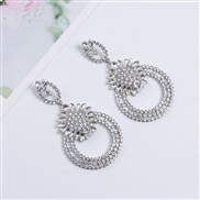 ( Silver)occidental style style Bohemian style fully-jewelled carving retro silver flash diamond ear stud banquet Earri