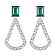 ( White K)E occidental style  Drop-type chain hollow brief earrings temperament retro samll diamond ear stud