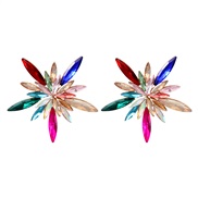 ( Color)earrings occidental style Alloy diamond flowers Modeling earrings woman fully-jewelled ear stud Autumn and Wint