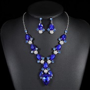 ( blue) occidental style exaggerating necklace earrings two woman short style drop pendant temperament all-Purpose clav