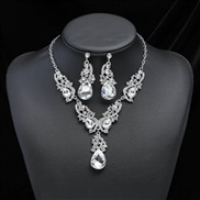 ( white)occidental style exaggerating temperament necklace earrings two retro Alloy