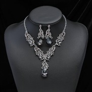 ( gray)occidental style exaggerating temperament necklace earrings two retro Alloy