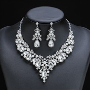 ( white) occidental style Pearl necklace earrings set Alloy exaggerating fashion gem