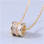 fashion concise sweetOL bronze embed Zirconium personality woman necklace