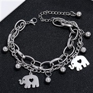 fashion concise stainless steel concise lovely samll personality Double layer temperament bracelet
