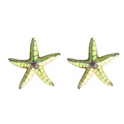 ( Fluorescent green )occidental style exaggerating wind earrings  imitate Alloy big starfish earring Earring