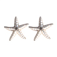 ( white)occidental style exaggerating wind earrings  imitate Alloy big starfish earring Earring