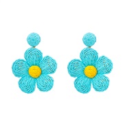 ( blue)occidental style personality earrings handmade flowers ear stud Bohemia earrings wind