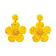 ( yellow)occidental style personality earrings handmade flowers ear stud Bohemia earrings wind