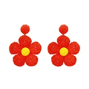 ( red)occidental style personality earrings handmade flowers ear stud Bohemia earrings wind