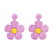 (purple)occidental style personality earrings handmade flowers ear stud Bohemia earrings wind