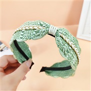(green )Bohemian style Headband brief width cortex high-end weave Headband