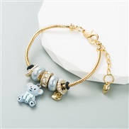 ( Lake Blue )  Korean style Alloy lovely samll color bangle brilliant diamond all-Purpose bracelet