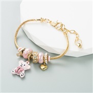 ( Pink)  Korean style Alloy lovely samll color bangle brilliant diamond all-Purpose bracelet
