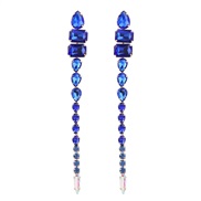 ( blue)earrings super claw chain Alloy diamond glass diamond long style occidental style exaggerating earrings woman ea