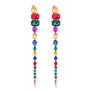 ( Color)earrings super claw chain Alloy diamond glass diamond long style occidental style exaggerating earrings woman e