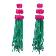 ( green)occidental style Alloy resin long style beads tassel earrings woman retro Bohemia ethnic style Earring