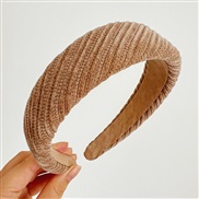 (coffeeg  )Korea fashion width pattern Headband pure color Cloth high HeadbandR