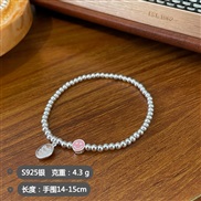 (SL3696 1)sweet rainbow bracelet woman fashion temperament beads silver Korean style Word