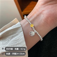 (SL3696 4)sweet rainbow bracelet woman fashion temperament beads silver Korean style Word