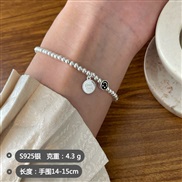(SL3696 5)sweet rainbow bracelet woman fashion temperament beads silver Korean style Word