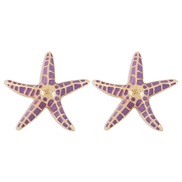 (purple)E occidental style  geometry Alloy enamel Earring starfish wind earrings woman