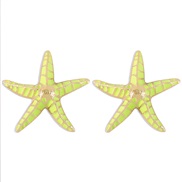 ( Fluorescent green )E occidental style  geometry Alloy enamel Earring starfish wind earrings woman