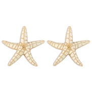 ( Beige)E occidental style  geometry Alloy enamel Earring starfish wind earrings woman