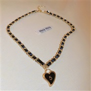 ( black5love  necklace) black wind digit love leather twining necklace occidental style personality temperament high cl