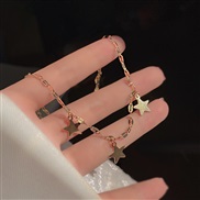 (XL 62gold )retro Sweatshirts necklace woman wind exaggerating temperament star Metal tassel clavicle chain chain