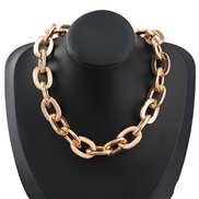 ( Gold)fashionins trend Round Alloy chain necklace woman occidental style retronecklace