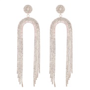 ( Gold)earrings super claw chain Alloy diamond long style tassel earrings woman occidental style exaggerating Earring