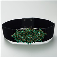 ( green)  occidental style fashion lady belt elasticity belt colorful diamond elasticity woman