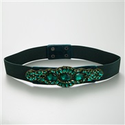 ( green)ins occidental style Dress belt color glass diamond elasticity belt diamond brilliant lady belt