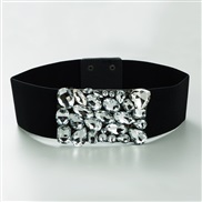 ( white)olita  occidental style fashion woman width belt elasticity embed glass diamond brilliant ornament