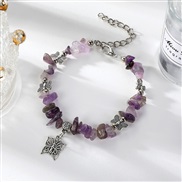 (butterfly  Bracelet)occidental style Colorful gravel bracelet natural crystal butterfly gravel elasticity bracelet