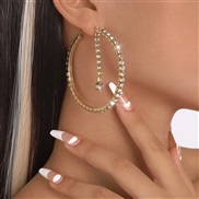( Gold)E occidental style  claw chain fully-jewelled temperament fashion circle personality exaggerating earrings