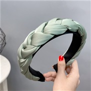 (Dark green) surface Cloth twisted Headband high width head buckle high