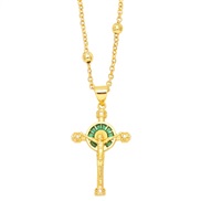 ( green)occidental styleIPOP necklace  creative personality color zircon cross pendantnkb