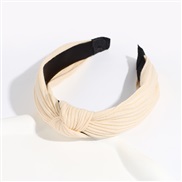 ( Beige)occidental style pure color Headband width knitting Headband all-Purpose